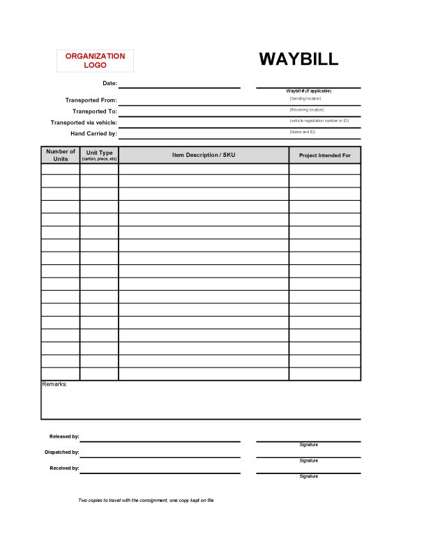 TEMPLATE - Waybill